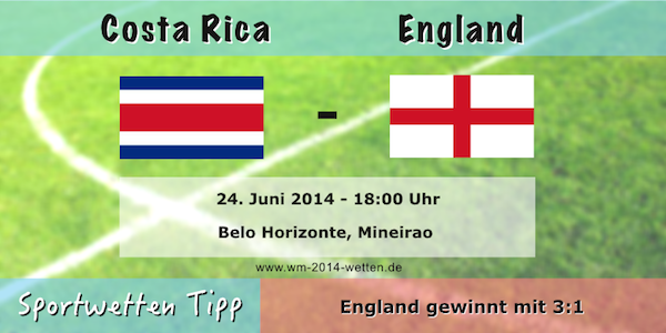 WM 2014 Wett Tipp Costa Rica England
