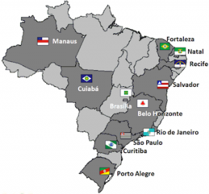 In 12 Städten finden Spiele der WM 2014 statt