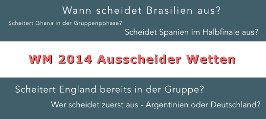 Wer scheidet bei der WM 2014 wann aus? Infos zu Auscheidungs Sportwetten