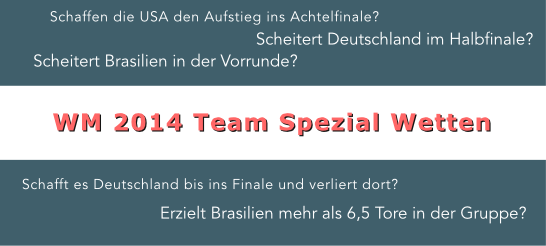 Spezialwetten zu den Teams der WM 2014 
