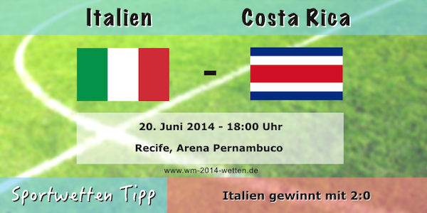 Sportwettentipp Italien gegen Costa Rica