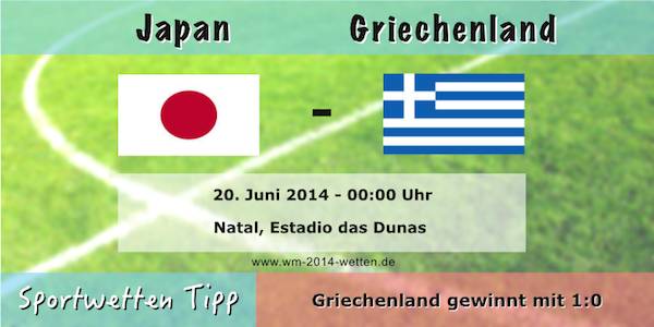 Wett Tipp Japan Griechenland WM 2014