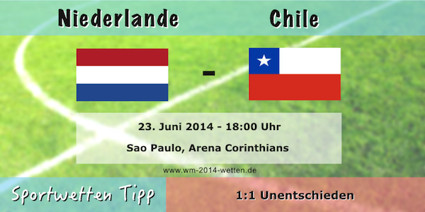 Wett Tipp zum Spiel Niederlande gegen Chile