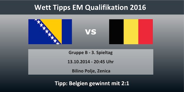 Bosnien gegen Belgien Gruppe B EM-Quali Infobox