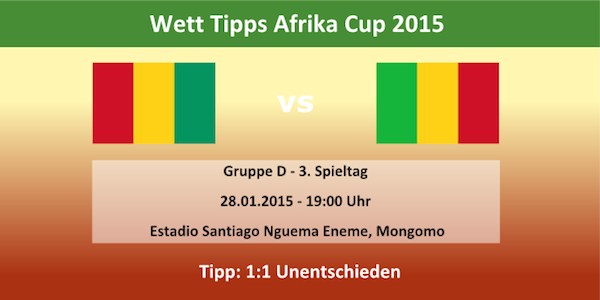 Wett Tipp Guinea gegen Mali Afrika Cup 2015