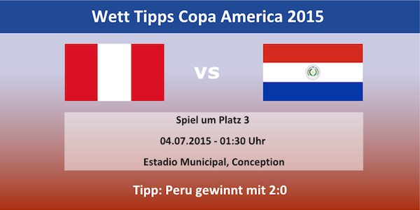 Wett Tipp Peru Paraguay 4.7.15 Copa America Spiel um Platz 3